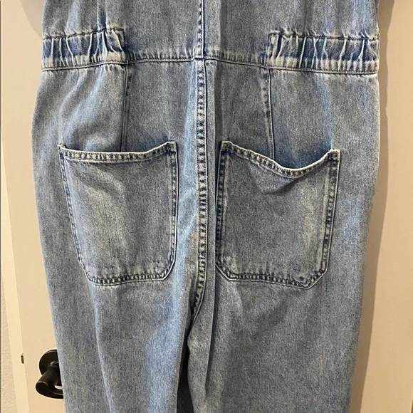 Free People Light Wash Denim Jumpsuit - Casual Women's One-Piece- XL - Picture 10 of 10
